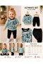 Love Heart Patterned Baby Girl Top and Bottom Two-Piece Pajama Set - 7