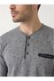 Men's Patterned Long Sleeved Pajama Set - 4