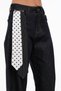 Women's Water Washed Balloon Fit Design Jeans with Detachable Tie Detail - 7
