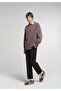 Regular Fit Mid Waist Straight Leg Men's Brown Trousers
