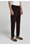 Regular Fit Mid Waist Straight Leg Men's Brown Trousers - 4