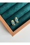 Women's Gold Blue Stone Star Figured Earrings – Stylish Earrings - Turquoise Stone Earrings - 2