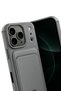 Ilkestor iPhone 17 Pro Max Kelvin Silicone with Business Card Holder (34026) - Gray - 3