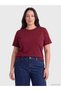 Two Mt Shop Quality Lcw Curve Damson Combed Cotton Embroidered Oval Neck Short Sleeve Women's Blouse - 2