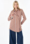 Button Detailed Cotton Tunic Brown