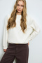 Alıce Women's Knitted Sweatshirt Off-White - 4