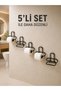 Adhesive Toilet Paper Hanger Black Metal Mounting Without Drilling Wc Paper Holder 5 Pieces