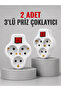 Directly Plugged into the Wall Socket, 3-Outlet Socket Adapter, Switched Socket Multiplier, 2 Pieces