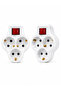 Directly Plugged into the Wall Socket, 3-Outlet Socket Adapter, Switched Socket Multiplier, 2 Pieces - 2