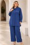 Shirt Collar Pants Suit 21011 - 2