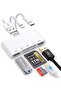 قارئ بطاقات SD لأجهزة iPhone/iPad، قارئ بطاقات ذاكرة عالمي 5 في 1 لبطاقات SD/TF/محركات أقراص USB، USB C/