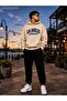 Losangeles Printed Hooded 2 Thread Threaded Fabric Tracksuit Set