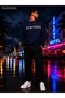 New York Printed Crew Neck 2-Yarn Yarn-Dyed Fabric Tracksuit Set