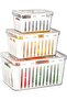 Refrigerator Saver Containers with Time Setting, 3 Pcs Fruit Vegetable Storage Containers for Refrig - 2