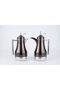 Arabic Coffee Pot and Tea Carafe Set of 2, 1L Insulated Thermal Flasks with Metallic Brown & Silver Finish, Double-Wall Stainless Steel Vacuum Insulation, Secure Pouring for Hot & Cold Drinks