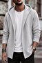 Forry Steel Interlock Fabric Double Breasted Hooded Men's Poncho Cardigan