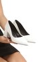 Stiletto White Leather Pointed Toe Covered Heel 6 cm Closed Shoes New Season - 4