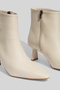 Beige Vegan Leather Special Design Short Heel Women's Boots - 3