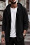 Forry Steel Interlock Fabric Double Breasted Hooded Men's Poncho Cardigan