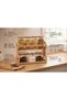 2-Tier Wooden Spice Rack Organizer with 7 Airtight Glass Jars, Lids & Spoons, Countertop Pantry Storage Shelf for Spices, Dry Food, Pasta, Coffee, Herbs and Kitchen Organization - 3