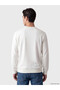 Vizyon New Season White Crew Neck Printed Men's Thick Sweatshirt - 3