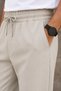 3 Thread Combed Cotton Fabric Cotton Soft Elastic Cuffs Pocketed Stone Color Sweatpants - 5