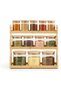 3-Tier Bamboo Spice Rack Organizer with 5 Spice Jars, 4 Glass Jars & 3 Large Canisters with Lids, Countertop Storage Shelf for Spices, Herbs, Seasonings, Dry Foods and Pantry Organization