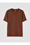 Vizyon New Season Brown Crew Neck Men's T-Shirt - 4