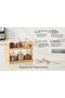 Bamboo Glass Spice Jar Set with Rack, 6-Piece Clear Airtight Spice Storage Canisters with Wooden Stand and Crystal Knobs, Kitchen Countertop Organizer for Herbs, Seasonings & Spices - 2