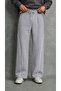 Men's Gray Baggy Sweatpants with Front Piping and Wide Legs - 3