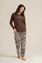 Women's Inspire Others Everyday Brown Long Sleeve Pajama Set Pc9280-S-V2 - 8