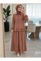 Women's Ruffle Detailed Buttoned Shirt and Rubber-Waisted Long Skirt Two-Piece Set - 2