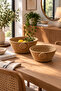 Veyra Set of 2 Decorative Rope Baskets – Woven Texture, Natural Design, Multi-Purpose Storage and Decoration Basket, for Home and Living Spaces
