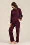 Women's Brown Long Sleeve Pajama Set Pc9304-S-V3 - 8