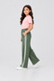 Girl's Double Striped High Waist Wide Leg Sweatpants - 2