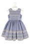 Girl's Dress with Flock Print Lace Detail, Lining, Belt, and Hair Clip Accessories 2-6 Years Birthday, Special Occasion - 7