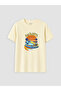 Beige Crew Neck Printed Boy's T-Shirt - 5