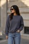Women's 3 Thread Fabric Soft Cotton Inside Smoked Sweatshirt