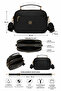Women's Black Hand and Shoulder Bag with Three Compartments and Black Wallet Card Holder - 2