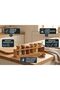Horizontal Bamboo Spice Rack Organizer with 6 Airtight Glass Jars & Lids, Wooden Countertop Seasoning Shelf Holder for Herbs, Spices, Seasonings, Pantry and Kitchen Storage - 3