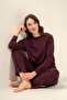 Women's Brown Long Sleeve Pajama Set Pc9304-S-V3 - 2