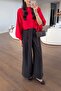 Skirt-Looking Bitter Brown Double-Breasted Trousers - 4