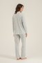 Women's Soft Green Uzunkol Shirt Pajama Set, 50% Cotton 50% Modal Fabric - 5