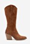 Tarben Women's Genuine Leather Western / Cowboy Short Boots Tan Suede - 2
