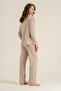 Women's Brown Long Sleeve Pajama Set Pc9304-S-V3 - 4