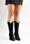 Tarben Women's Genuine Leather Western / Cowboy Short Boots Black Suede - 6