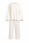 Tie-Dye Detailed Top and Bottom Modal Set Lby0075 Ecru - 3