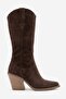 Tarben Women's Genuine Leather Western / Cowboy Short Boots Brown Suede - 2