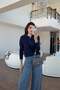 Long Sleeve Navy Blue Polo Neck Knitwear - 2