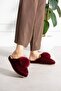 Burgundy Ponpon Winter Women's Slippers - 2
